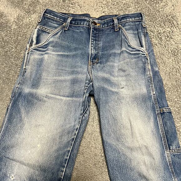 All American Clothing Co Jeans Mens 34 X 32 Blue Straight 90s Made USA Carpenter - Picture 2 of 10